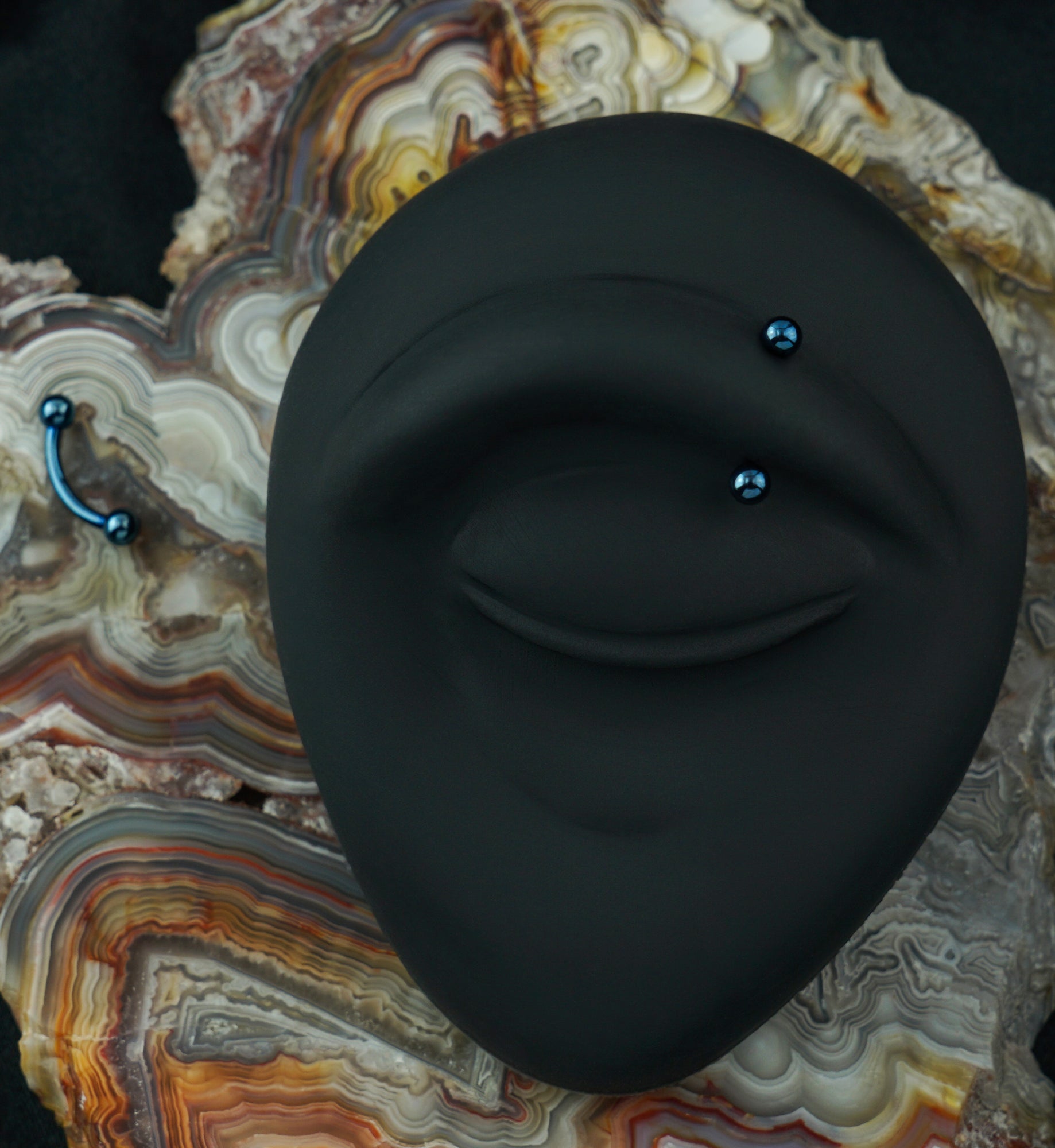 Blue PVD Titanium Curved Barbell