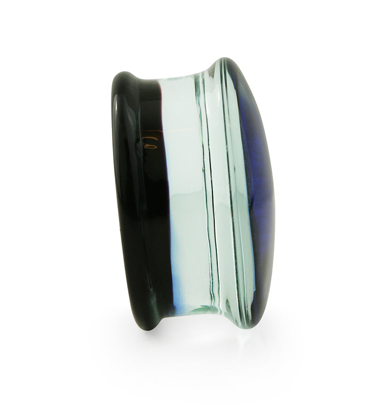 Blue & Red Dichroic Glass Plugs