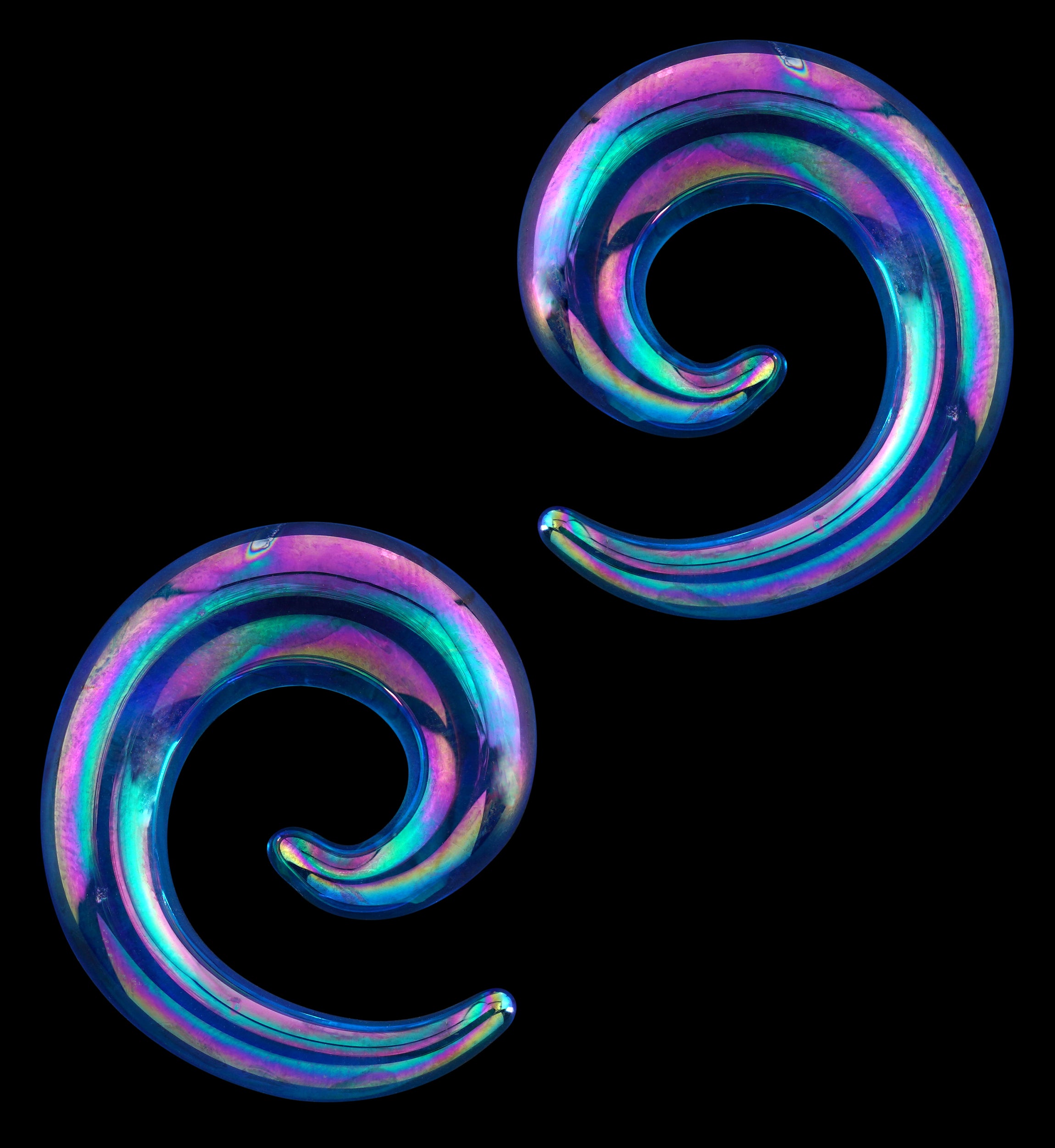 Blue Rogue Glass Spirals