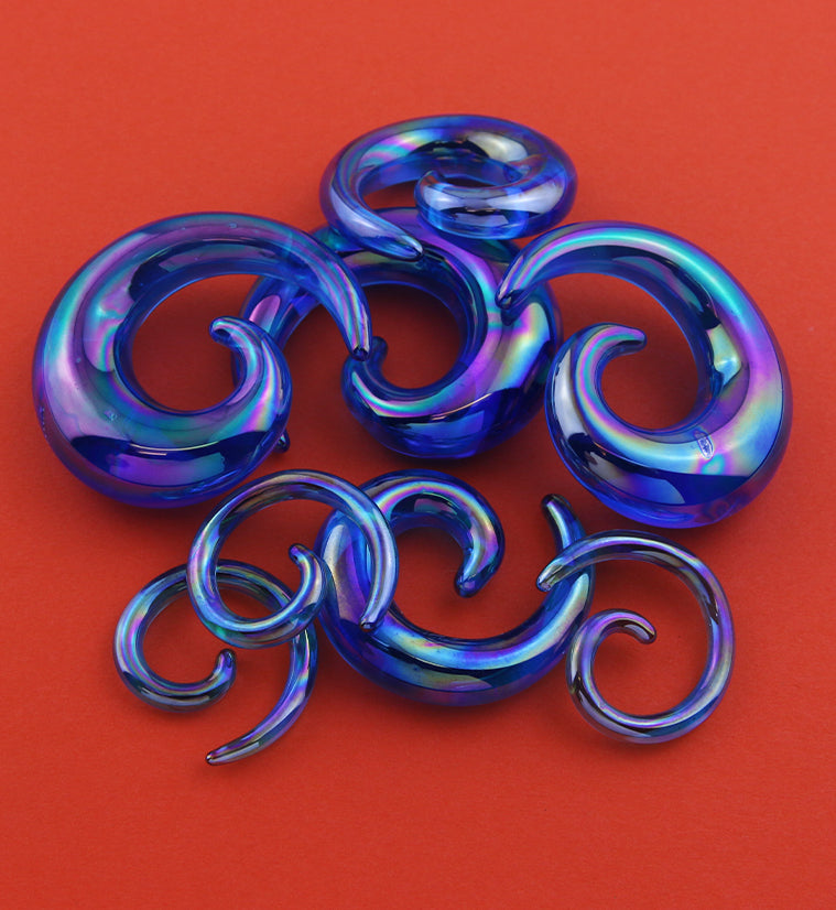 Blue Rogue Glass Spirals