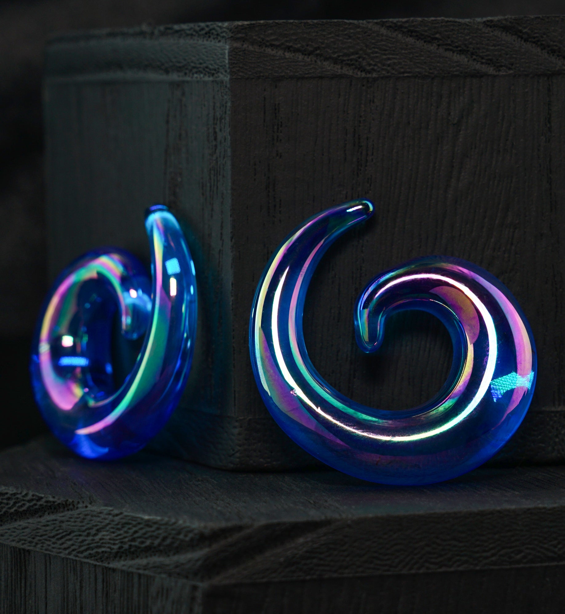 Blue Rogue Glass Spirals