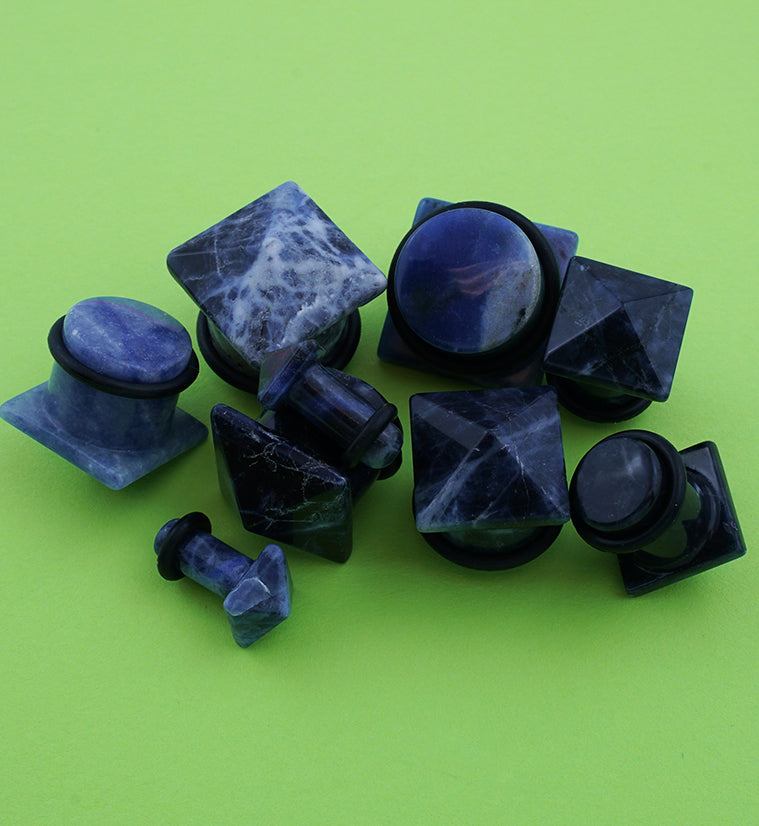 Blue Sodalite Stone Squared Plugs