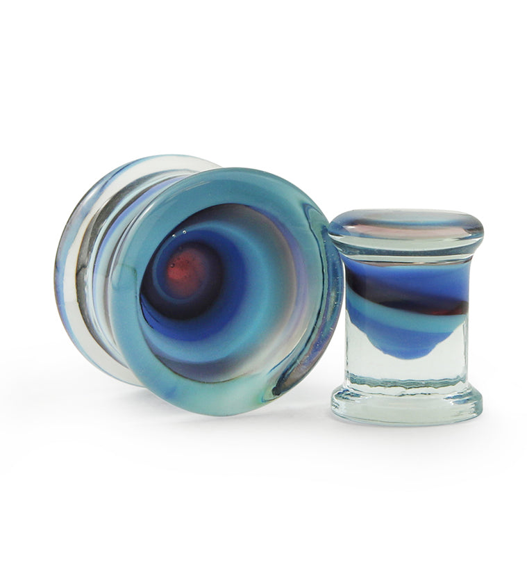 Blue Vortex Glass Plugs