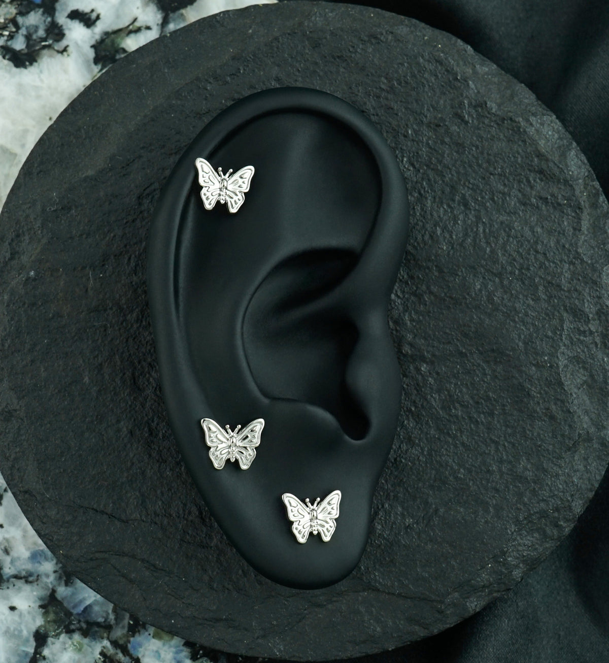 Bold Butterfly Titanium Threadless Top