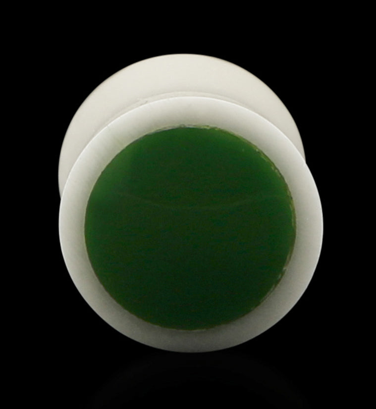 Bone Plugs with Green Resin Inlay