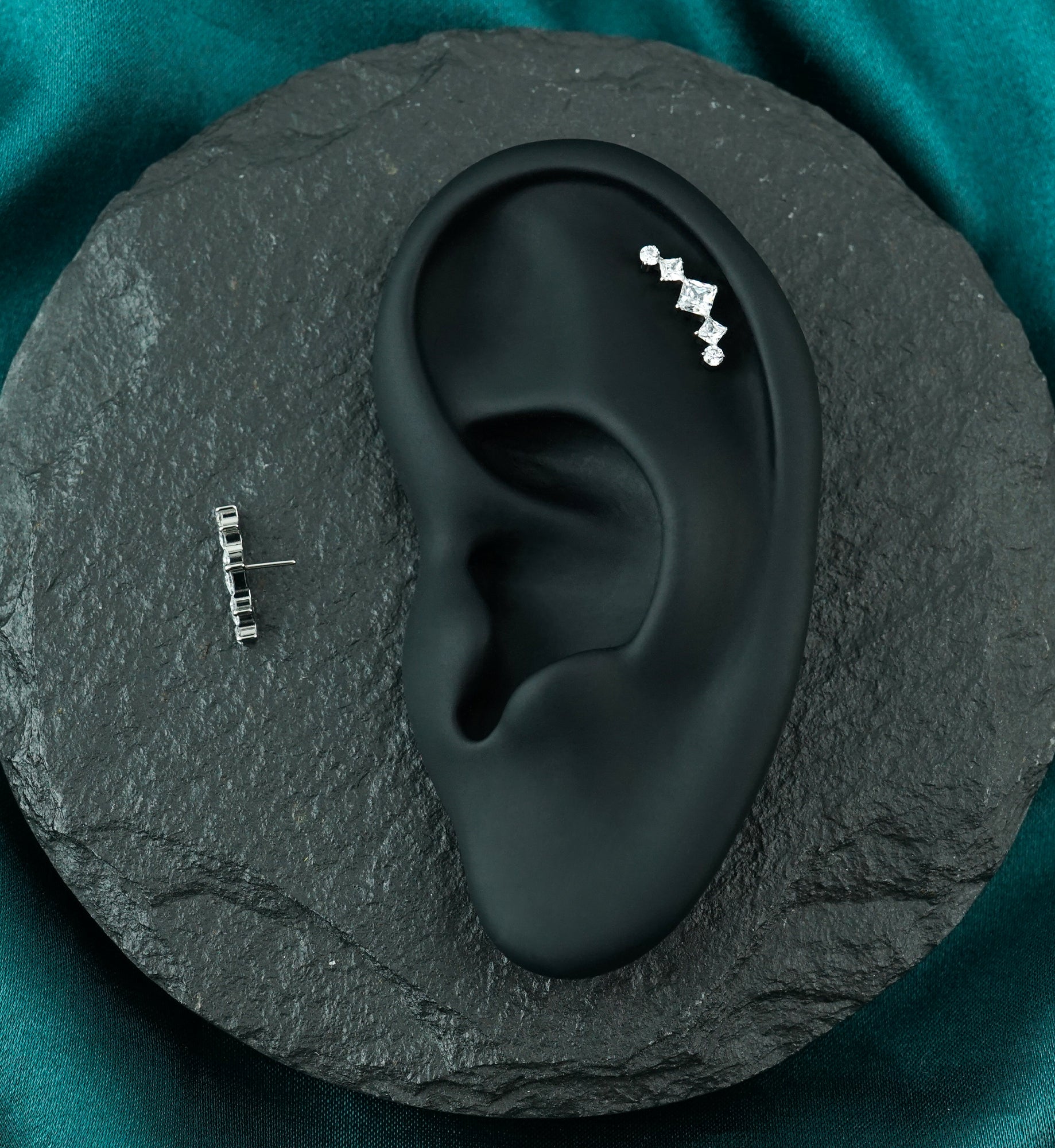 Borealis Clear CZ Titanium Threadless Top