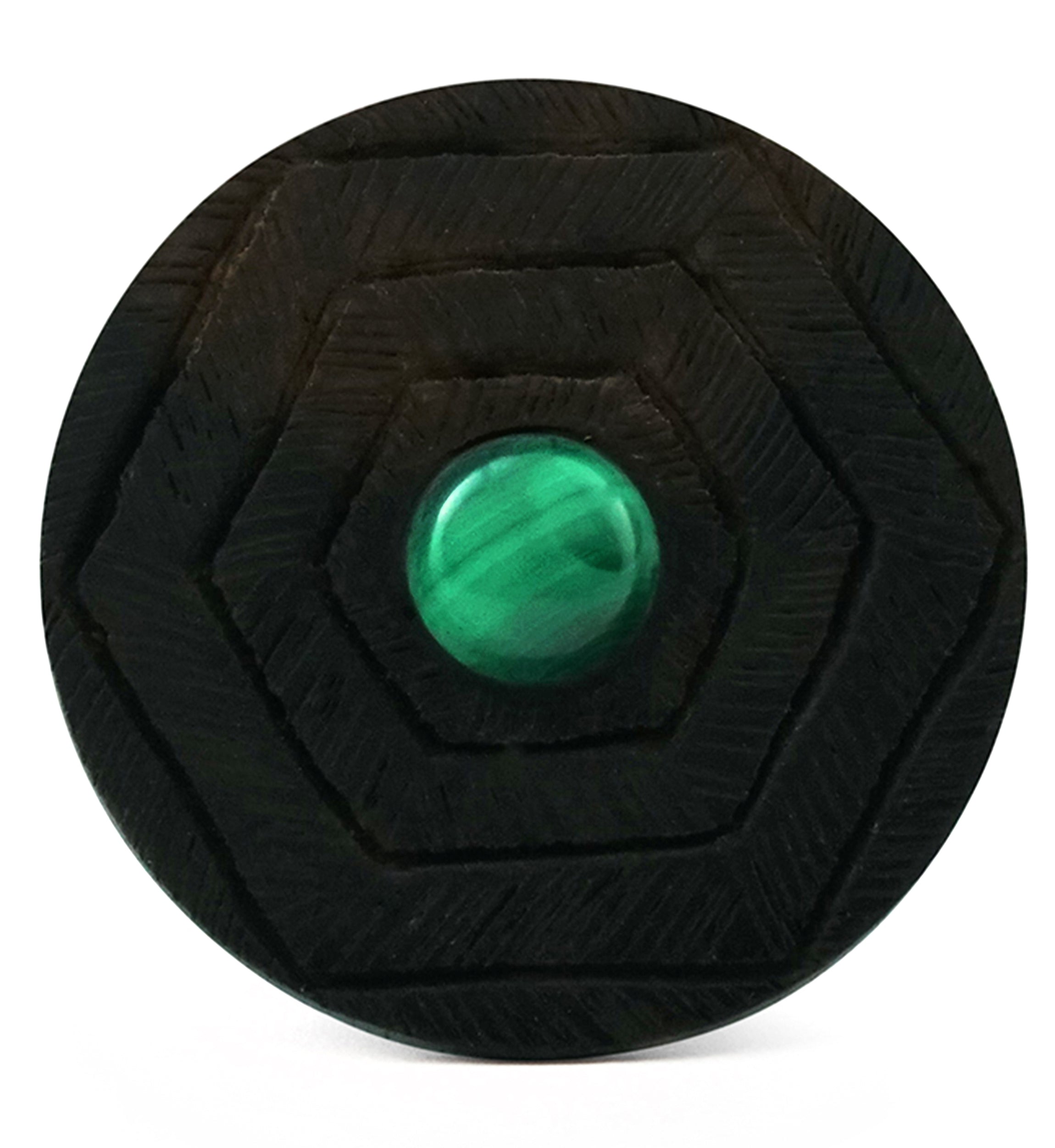 Boundary Geo Malachite Stone Inlay Areng Wood Mayan Flare Plugs