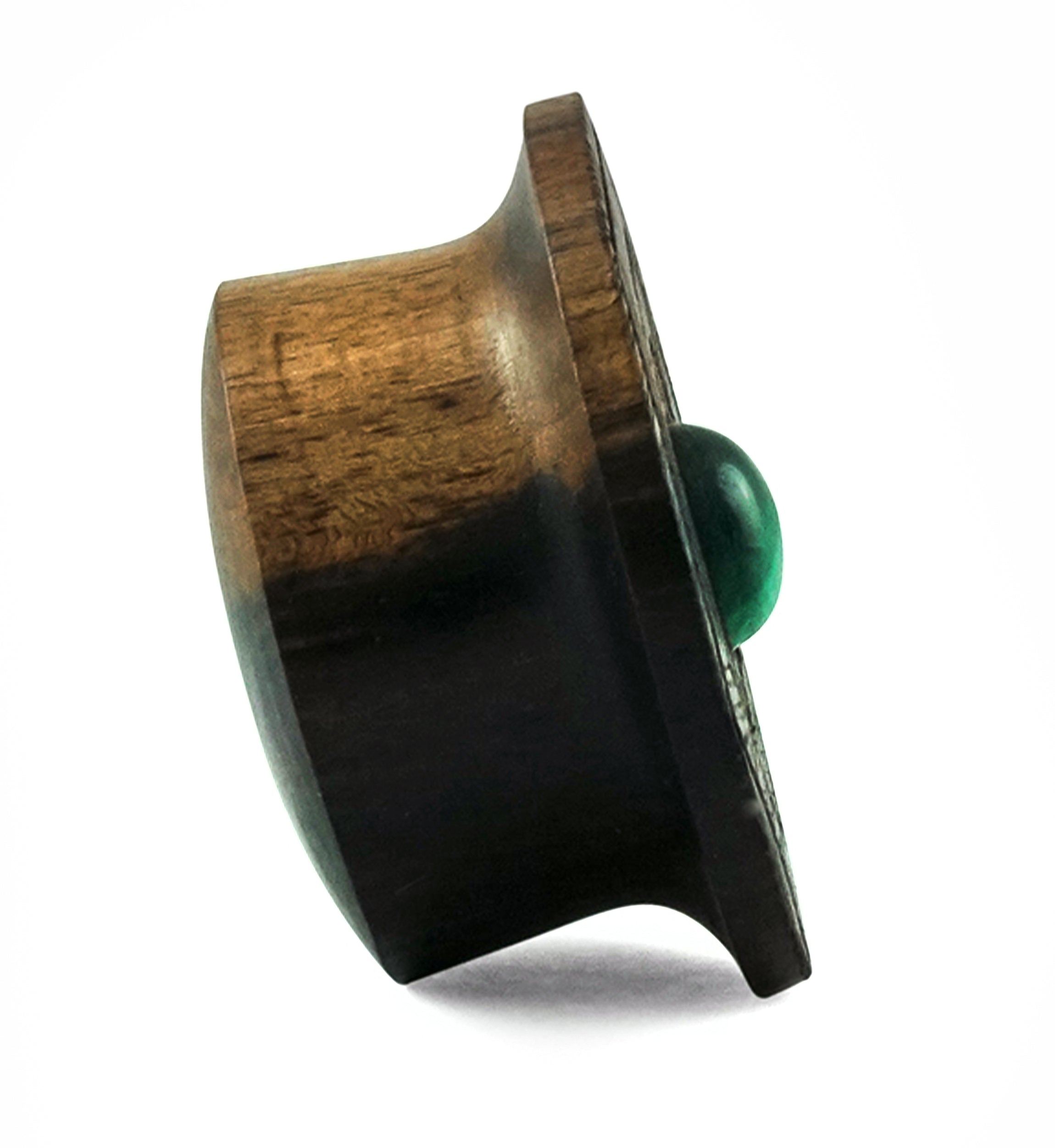 Boundary Geo Malachite Stone Inlay Areng Wood Mayan Flare Plugs