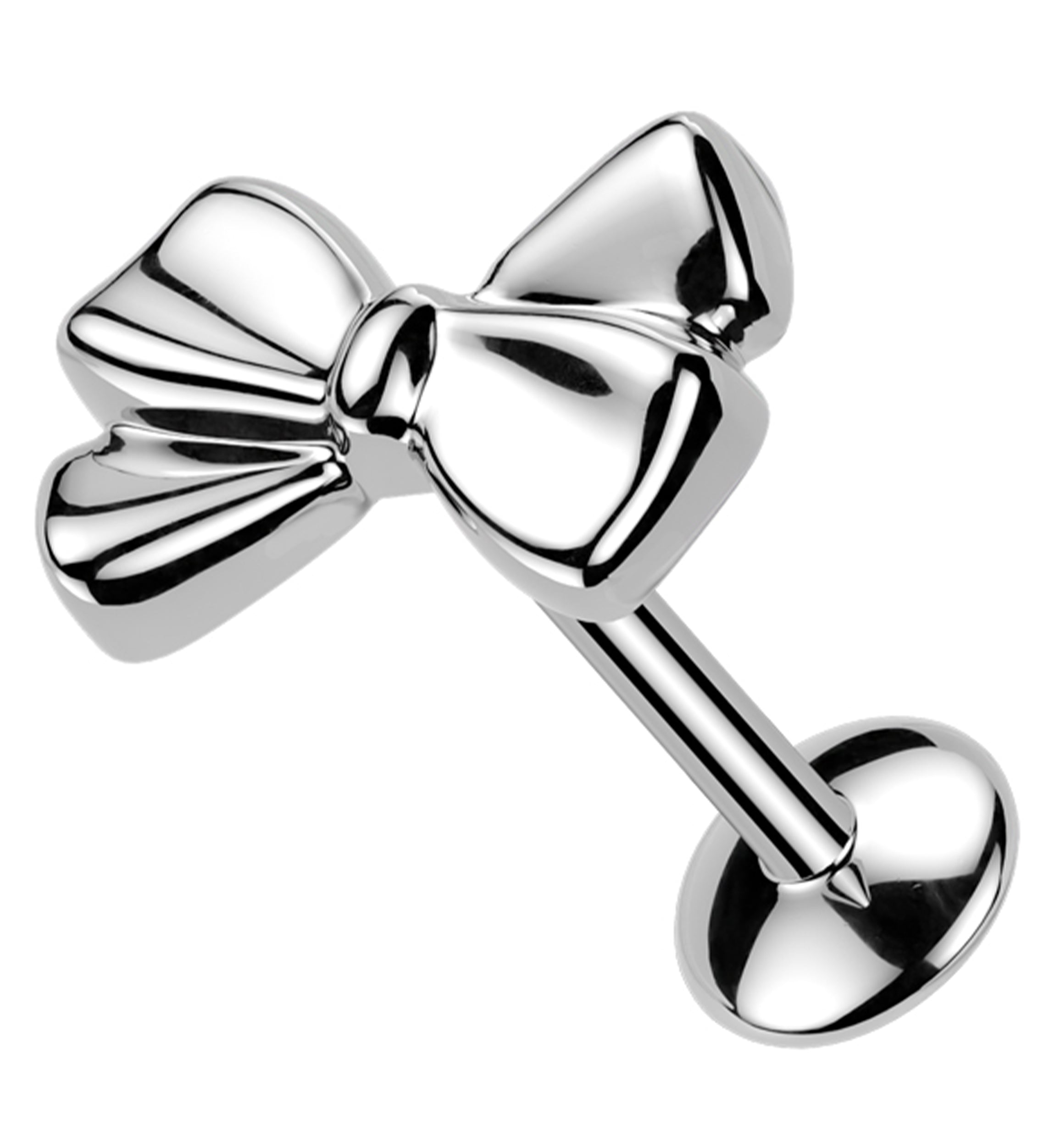 Bow Threadless Titanium Convex Disk Labret