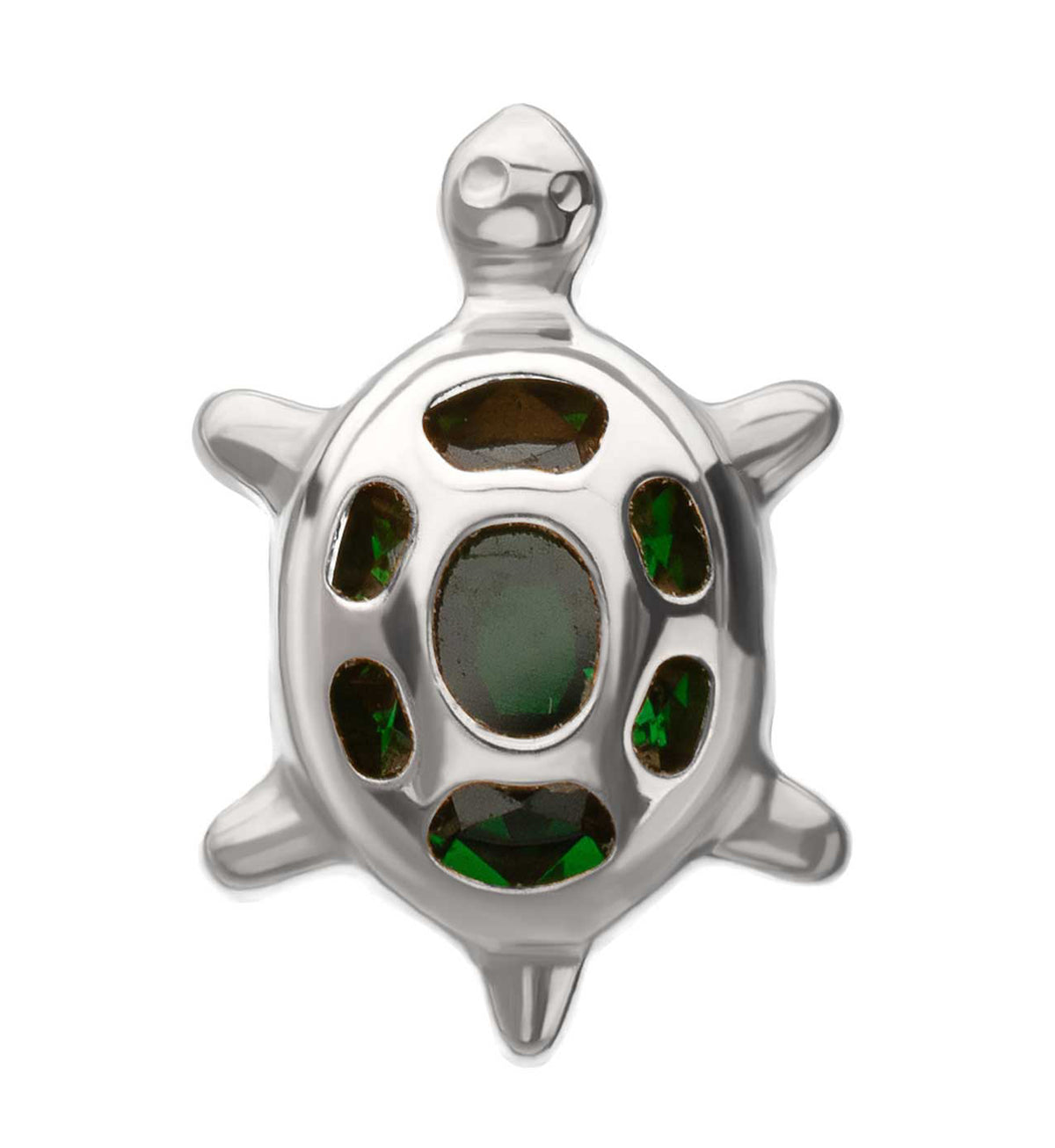 Box Turtle Emerald CZ Titanium Threadless Top