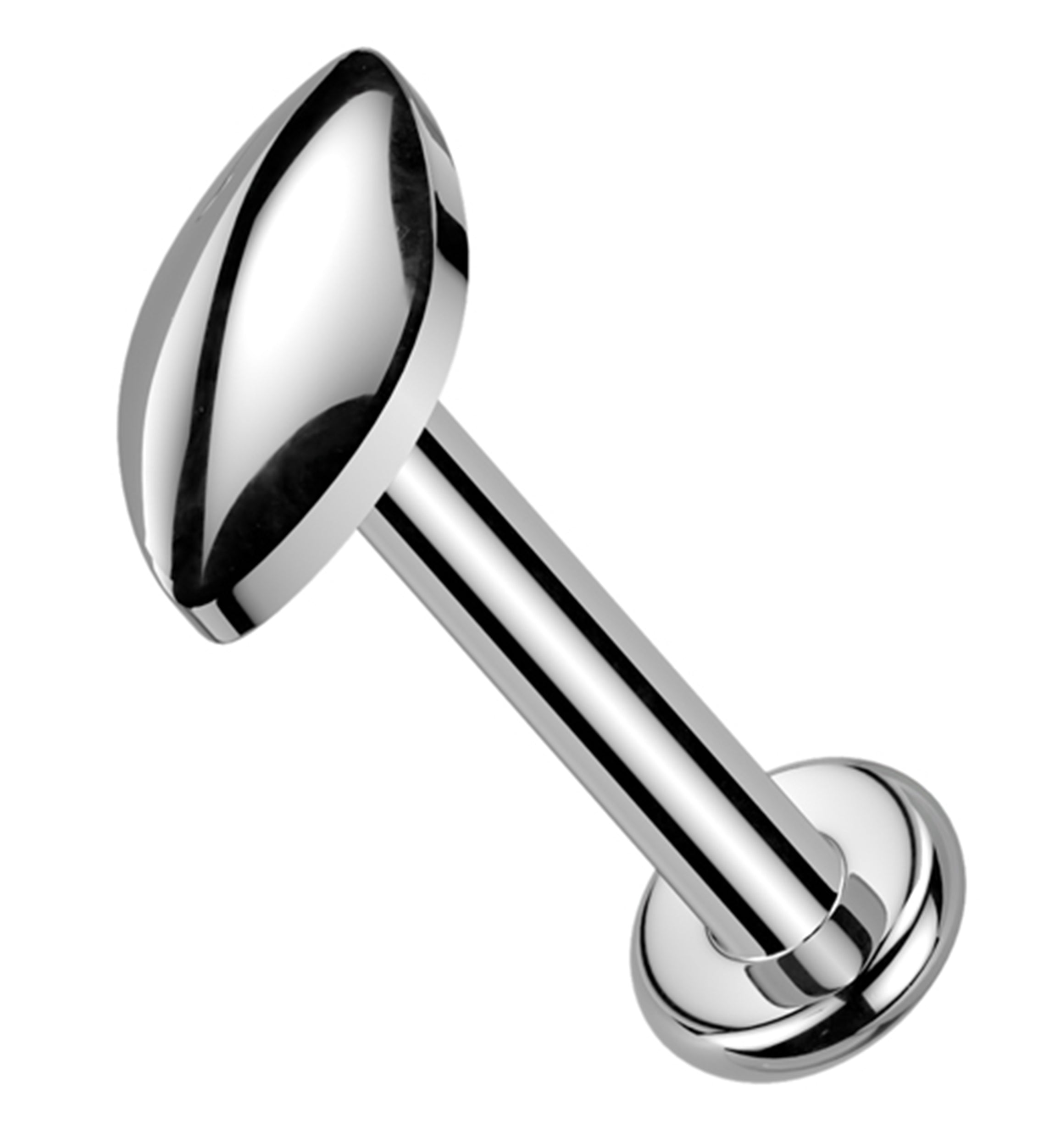Bubble Marquise Internally Threaded Titanium Flat Disk Labret