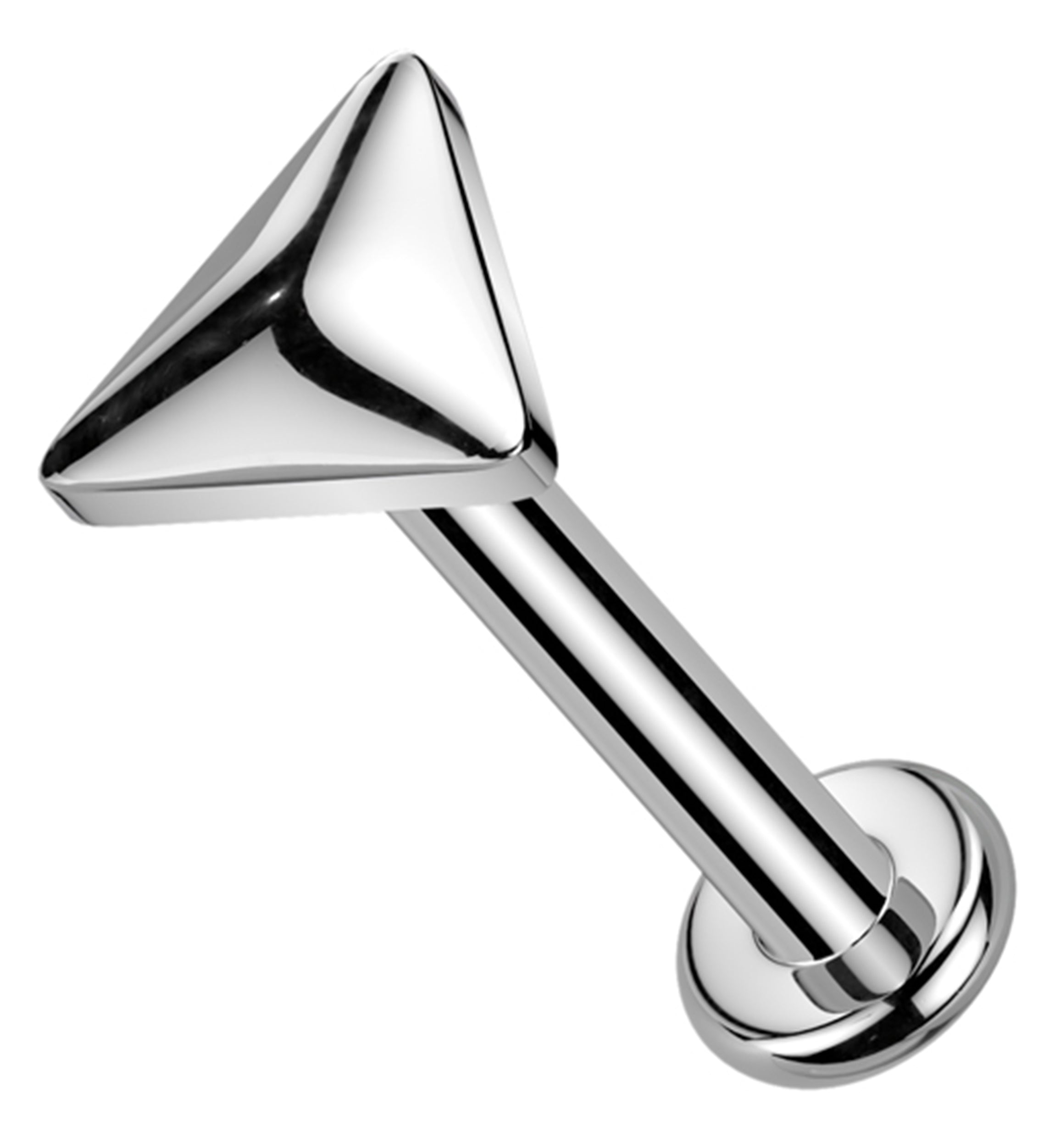 Bubble Triangle Internally Threaded Titanium Flat Disk Labret