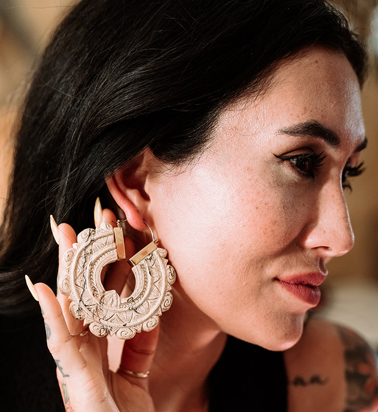 Bullion Tamarind Wooden Hangers / Earrings