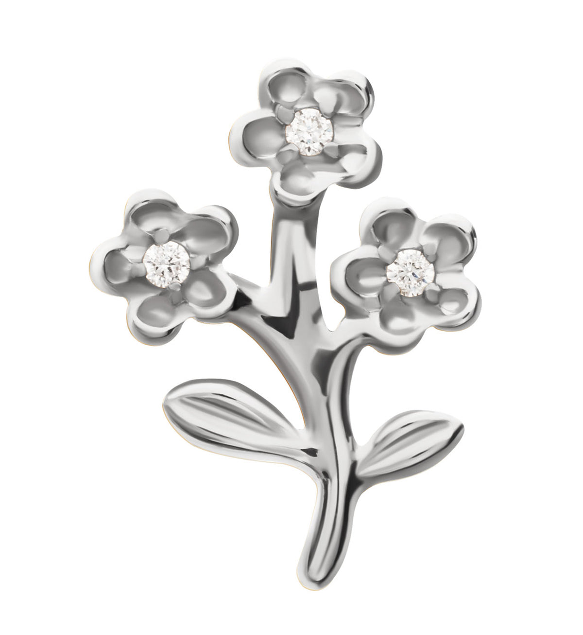 Bunch of Flowers CZ Titanium Threadless Top