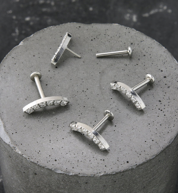 Camber CZ Stainless Steel Convex Back Threadless Labret