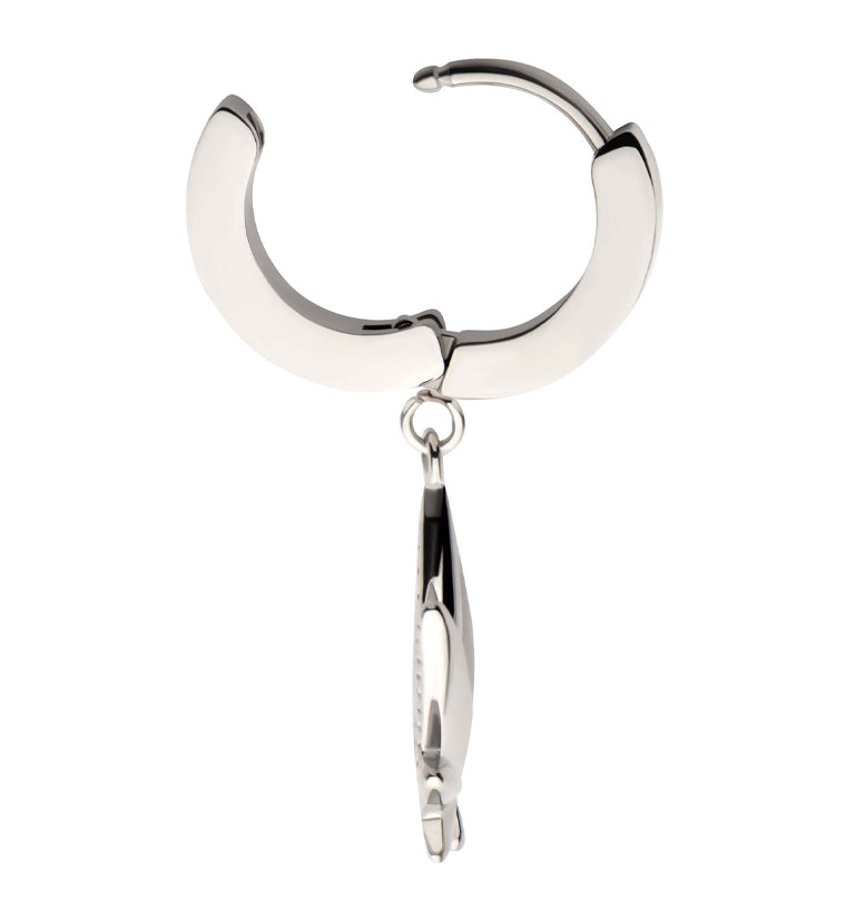 Cannabis Leaf Stainless Steel Hoop Huggie Earrings