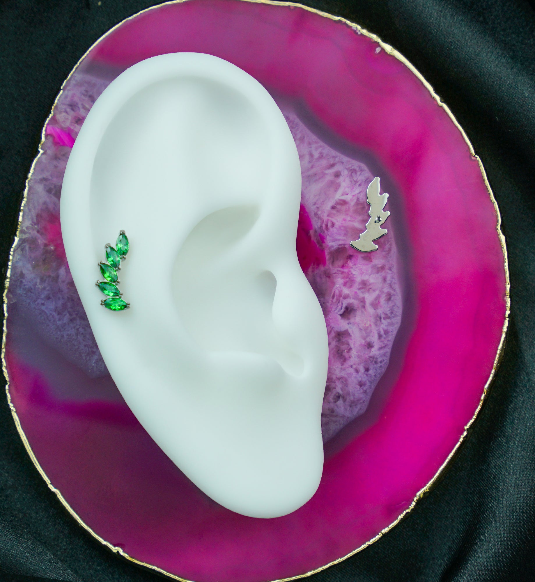 Cascade Green CZ Titanium Threadless Top