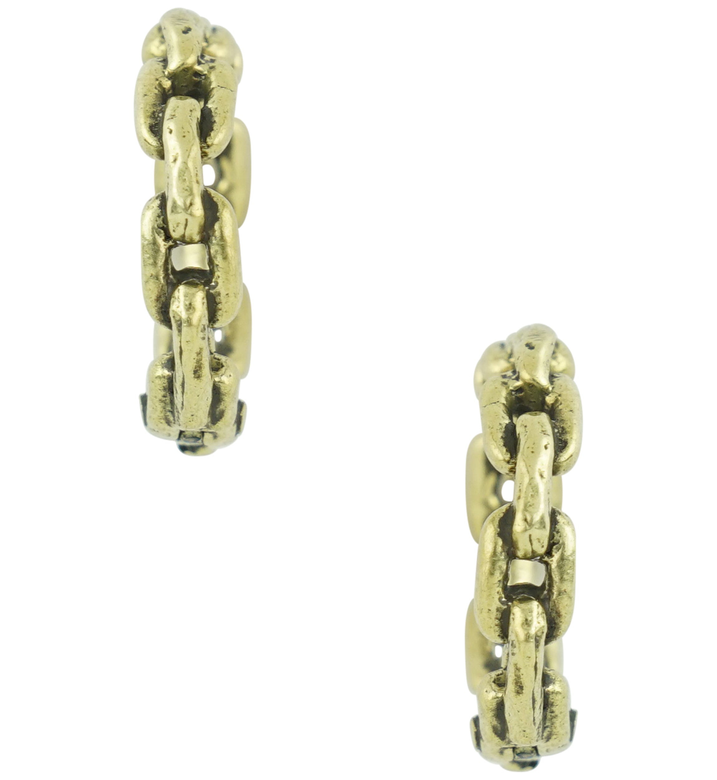 Chain Link Brass Hinged Stretched Ear Cuffs