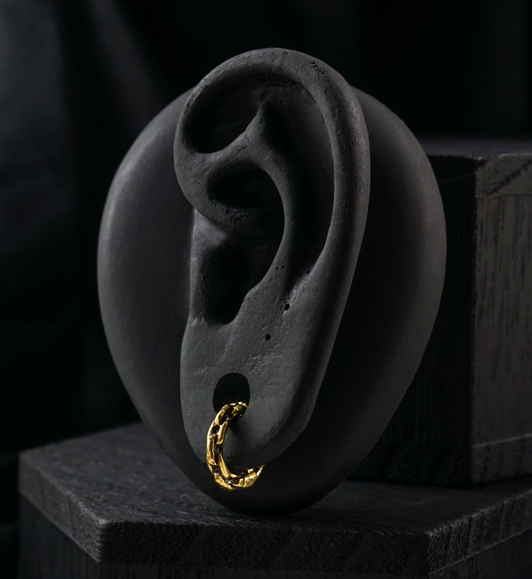 Chain Link Brass Hinged Stretched Ear Cuffs