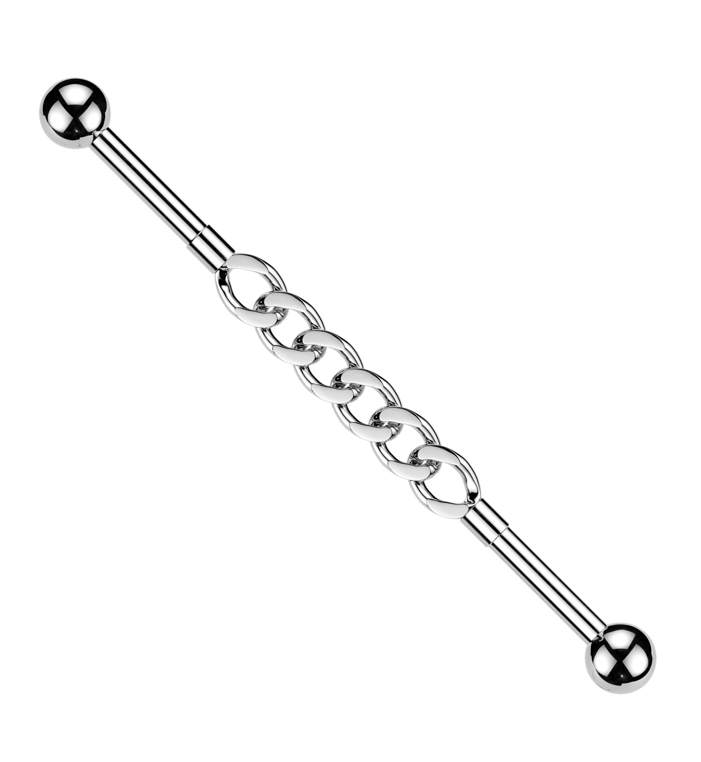 Chain Link Externally Threaded Stainless Steel Barbell