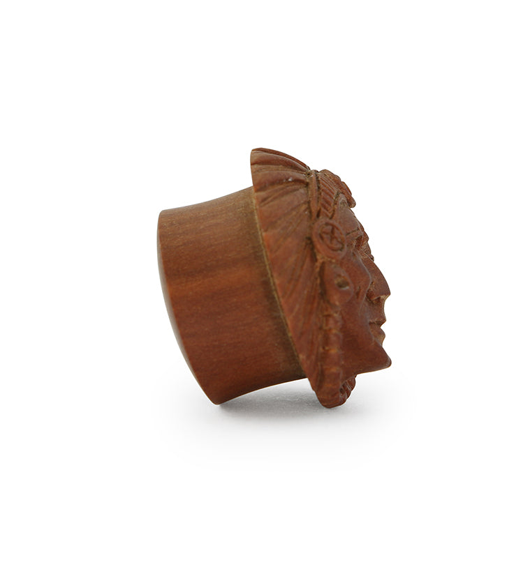 Carved Chief Saba Wood Plugs
