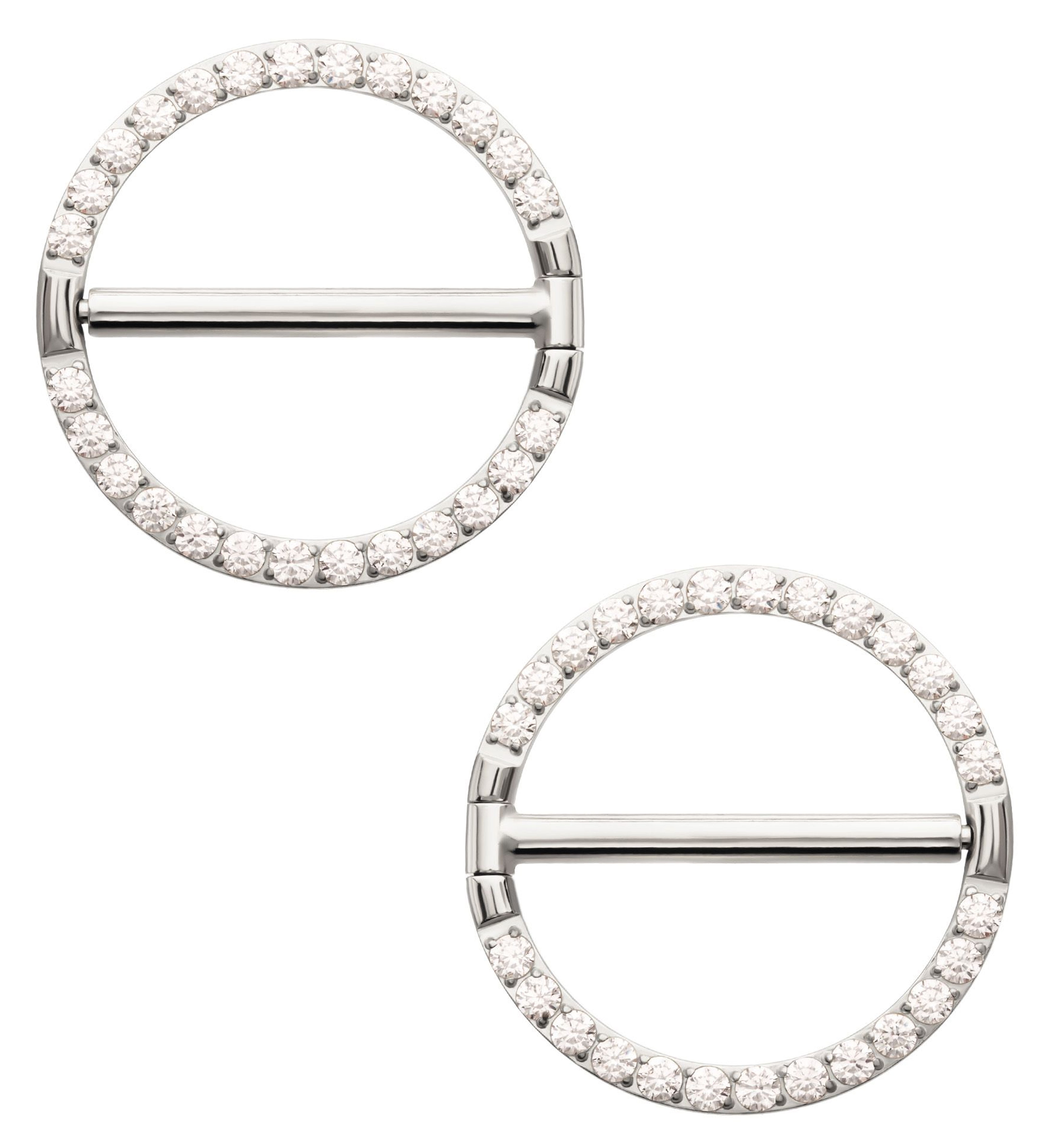 Circlet Clear CZ Titanium Nipple Clicker Ring