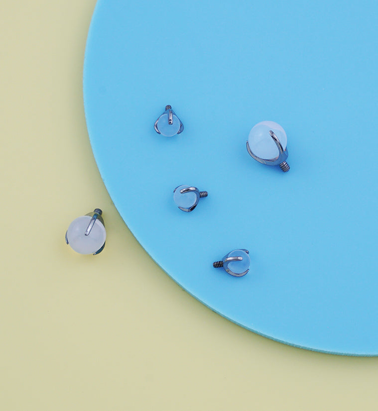 Claw Opalite Pink Titanium Internally Threaded Top