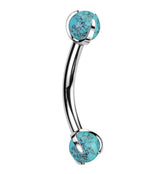 Claw Turquoise Titanium Internally Threaded Curved Barbell