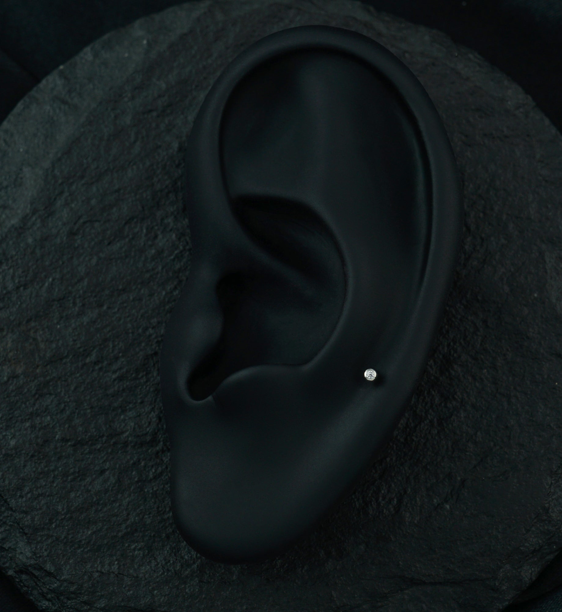 Clear CZ Gem Steel Flatback Labret