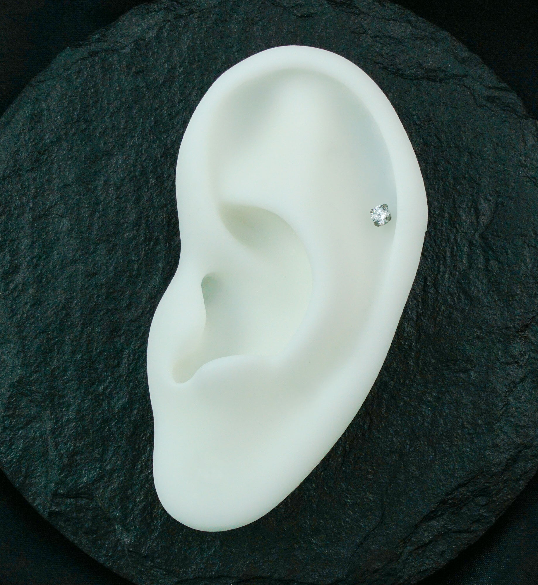 Clear CZ Titanium Threadless Labret