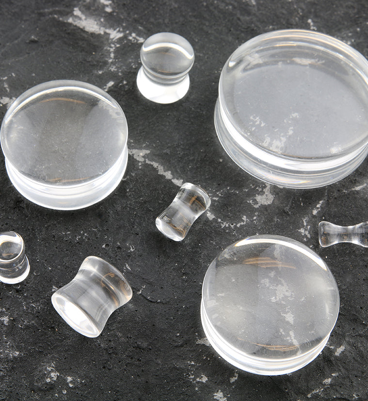 Clear Glass Double Flare Plugs