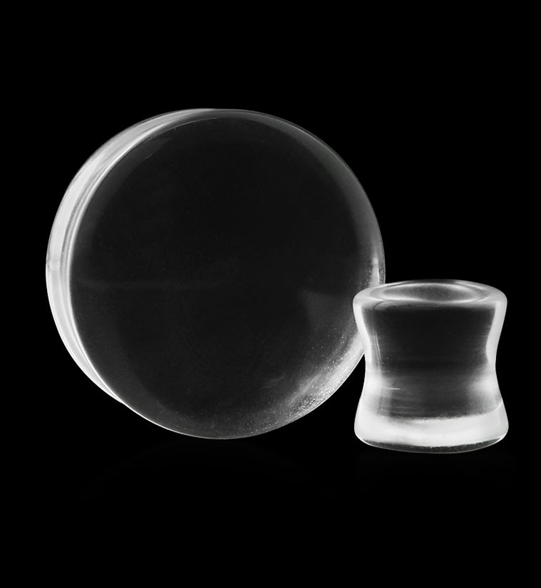 Clear Glass Double Flare Plugs