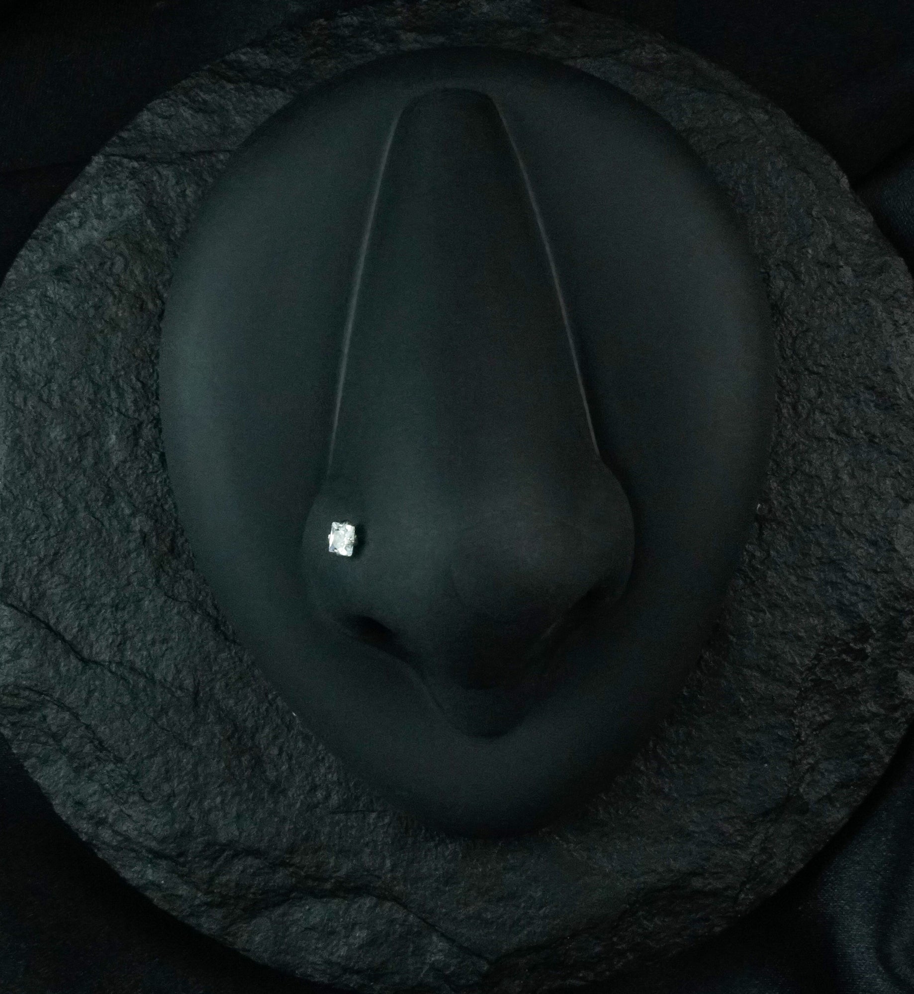 Clear Square CZ Stainless Steel Nose Screw