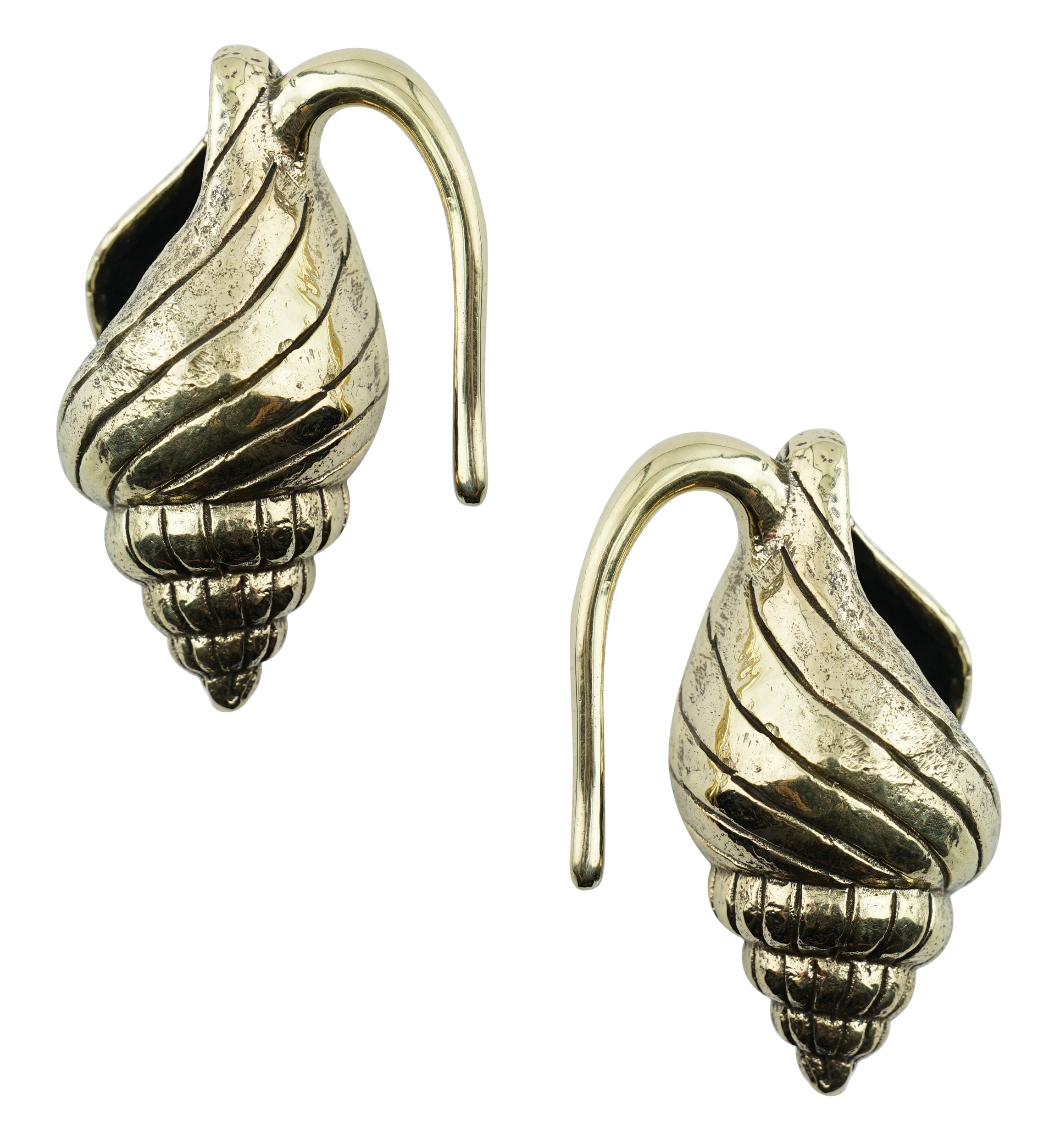 Conch Shell Brass Ear Weights
