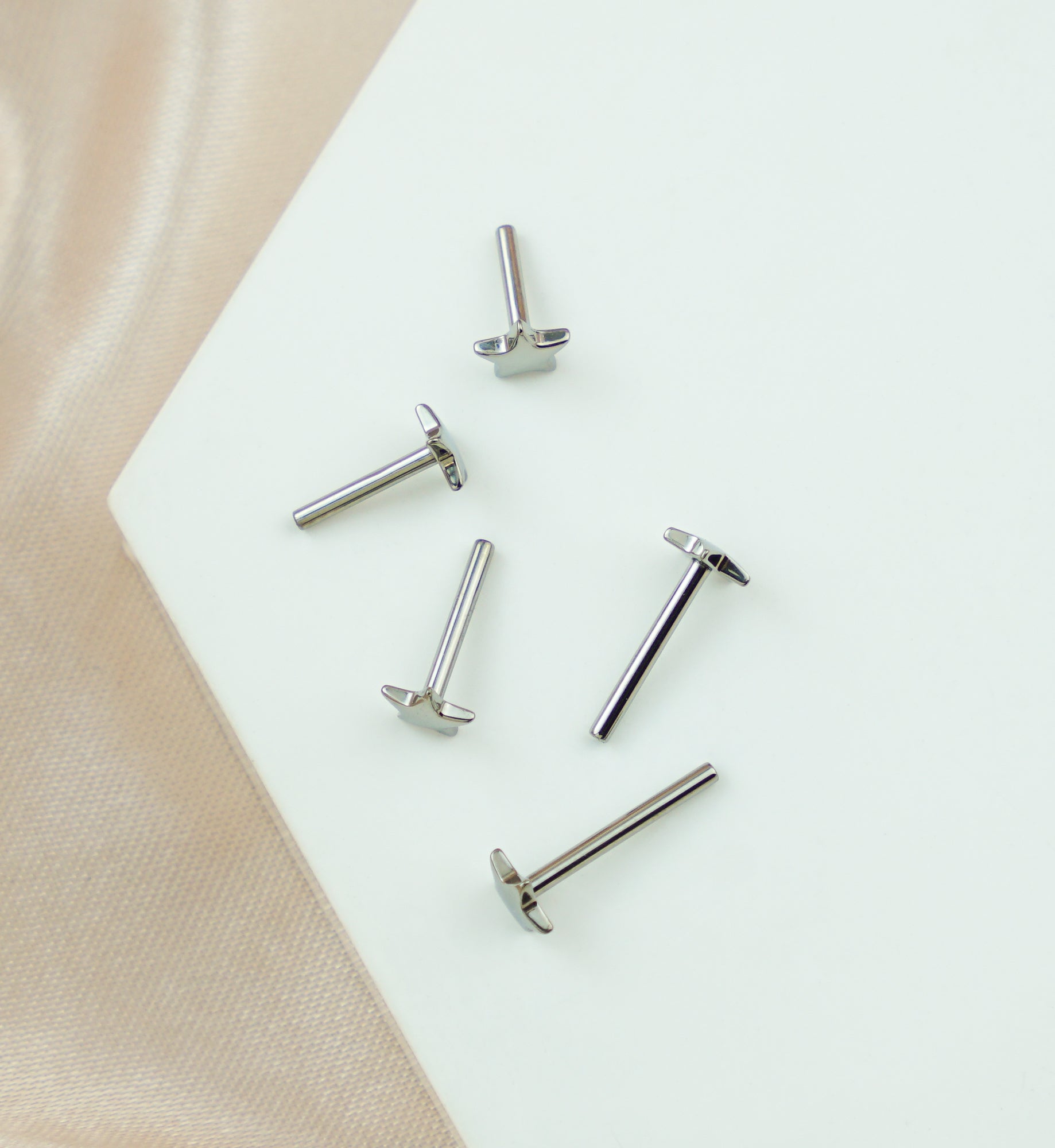 Convex Star Titanium Threadless Labret Post