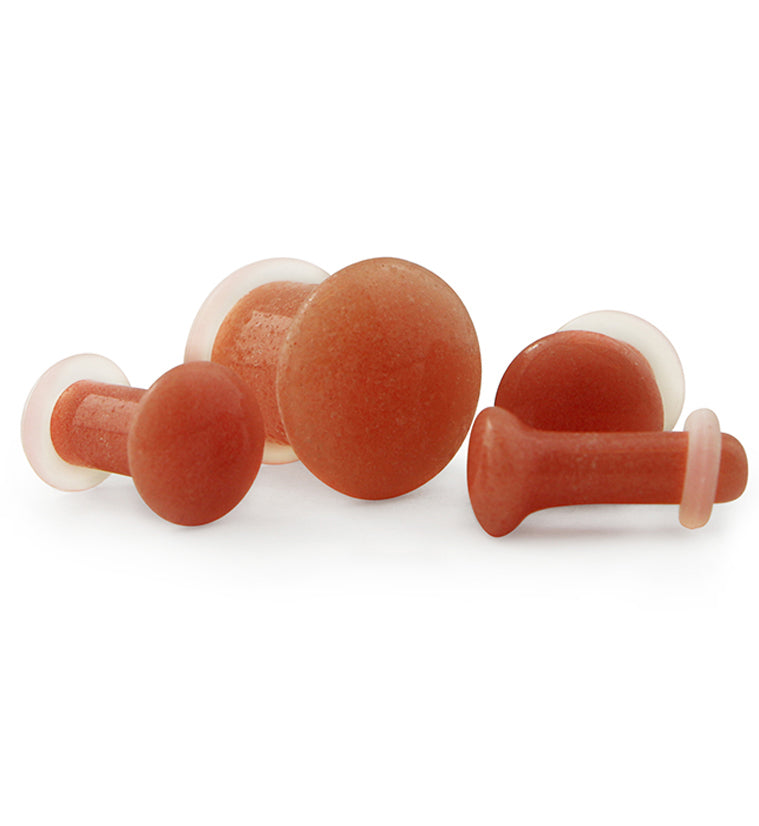 Coral Glow in the Dark Glass Plugs - Single Flare