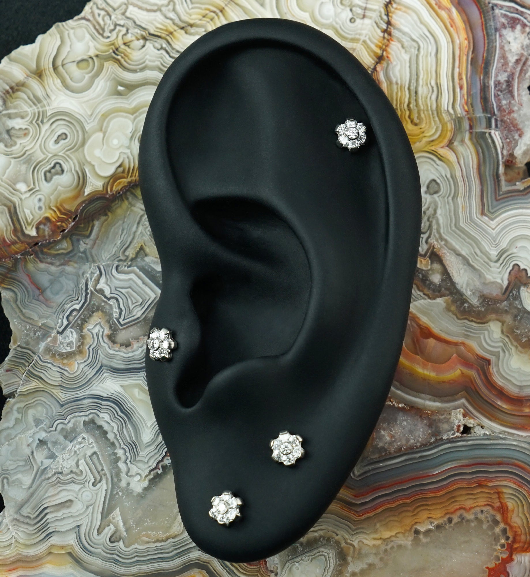 Cosmos Moissanite Gem Titanium Threadless Top