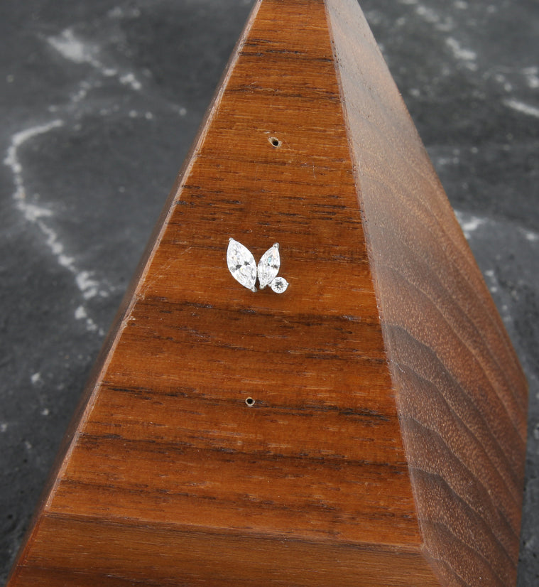 Coterie Clear CZ Threadless Titanium Top