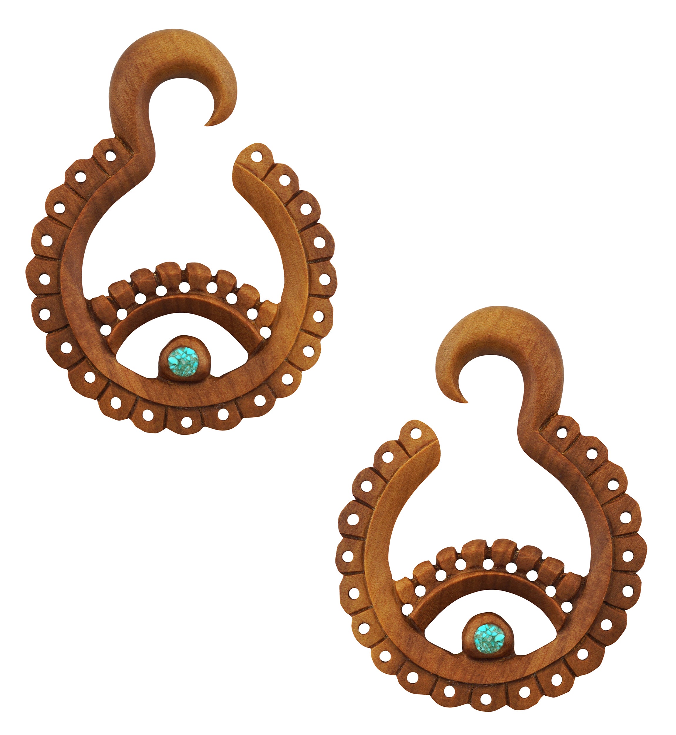 Crushed Turquoise Inlay Floral Hangers