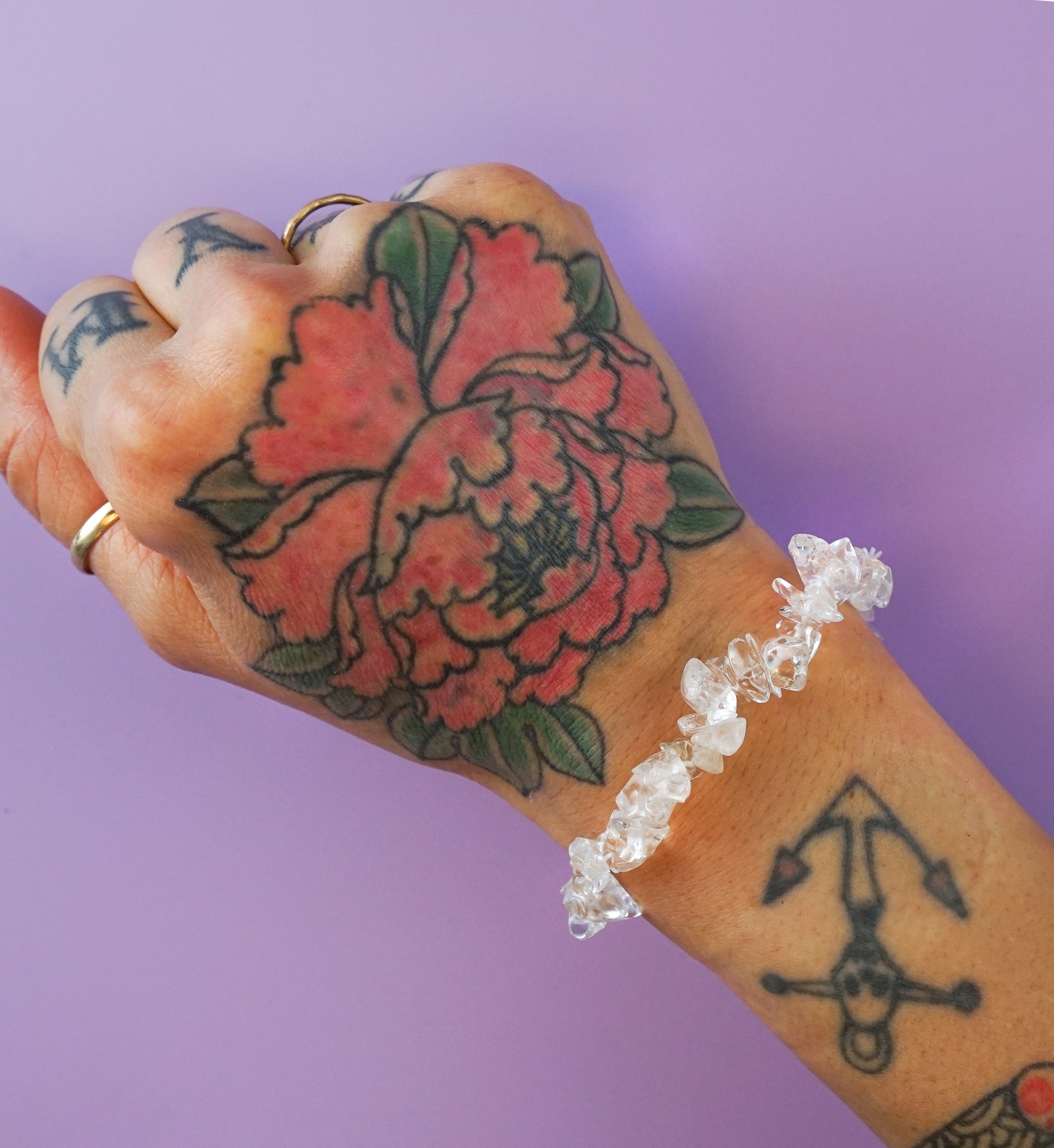 Crystal Quartz Chips Stone Bracelet