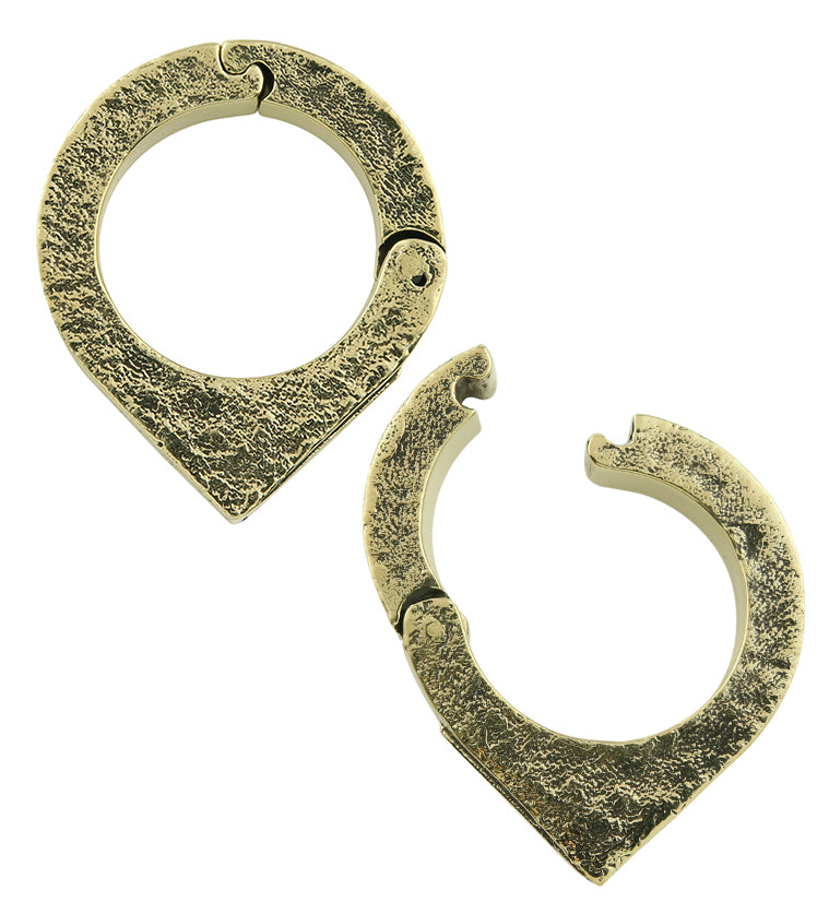 Cusp Triangle Abalone Brass Hinged Hoop Ear Weights