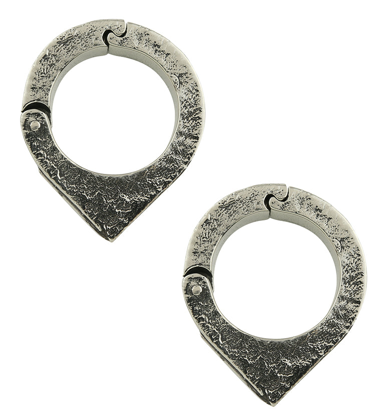 Cusp Triangle Abalone White Brass Hinged Hoop Ear Weights