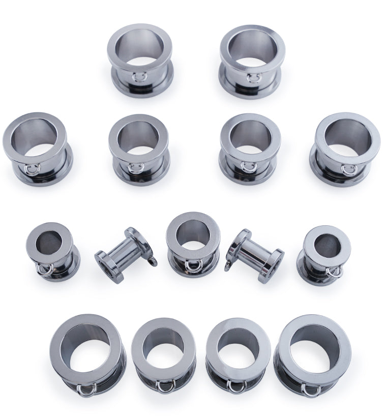 Jump Ring Stainless Steel Screw Back Tunnel Plugs