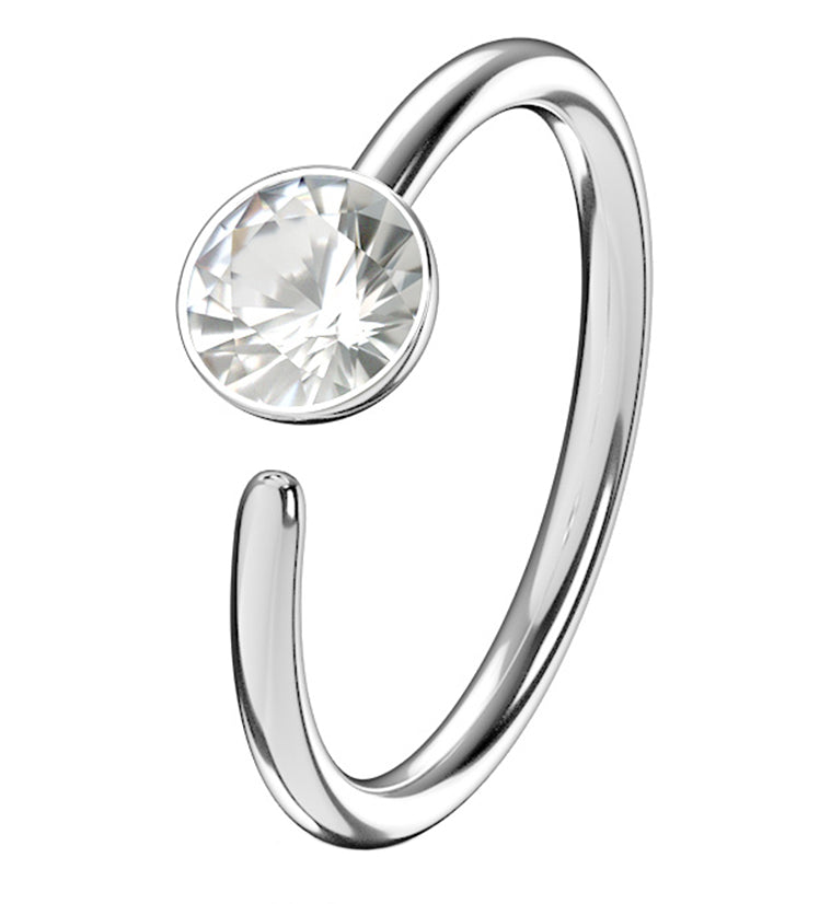 20G Stainless Steel CZ Diamond Seamless Ring