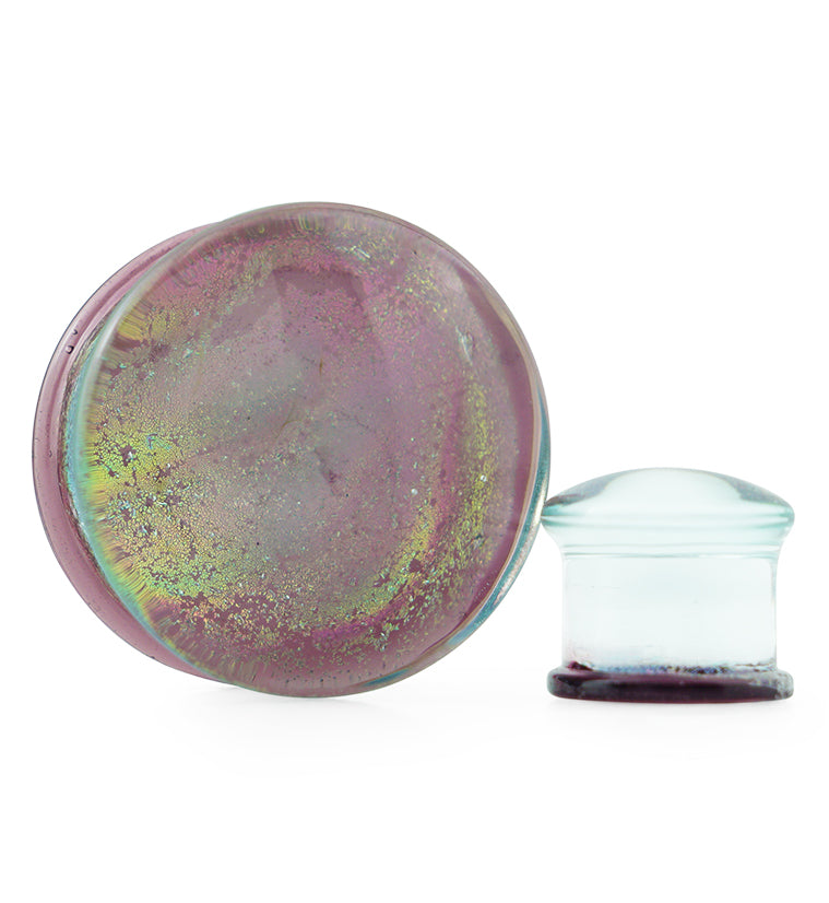 Daybreak Dichroic Glass Double Flare Plugs