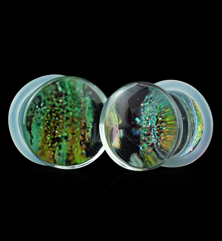 Daybreak Dichroic Glass Single Flare Plugs