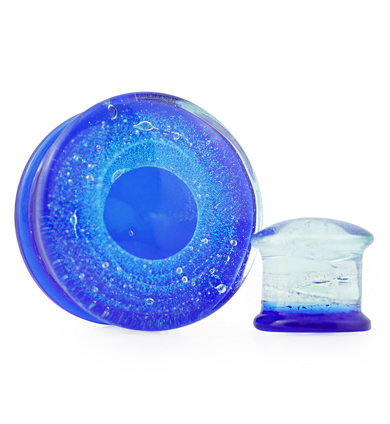Deep Blue Interstellar Glass Double Flare Plugs