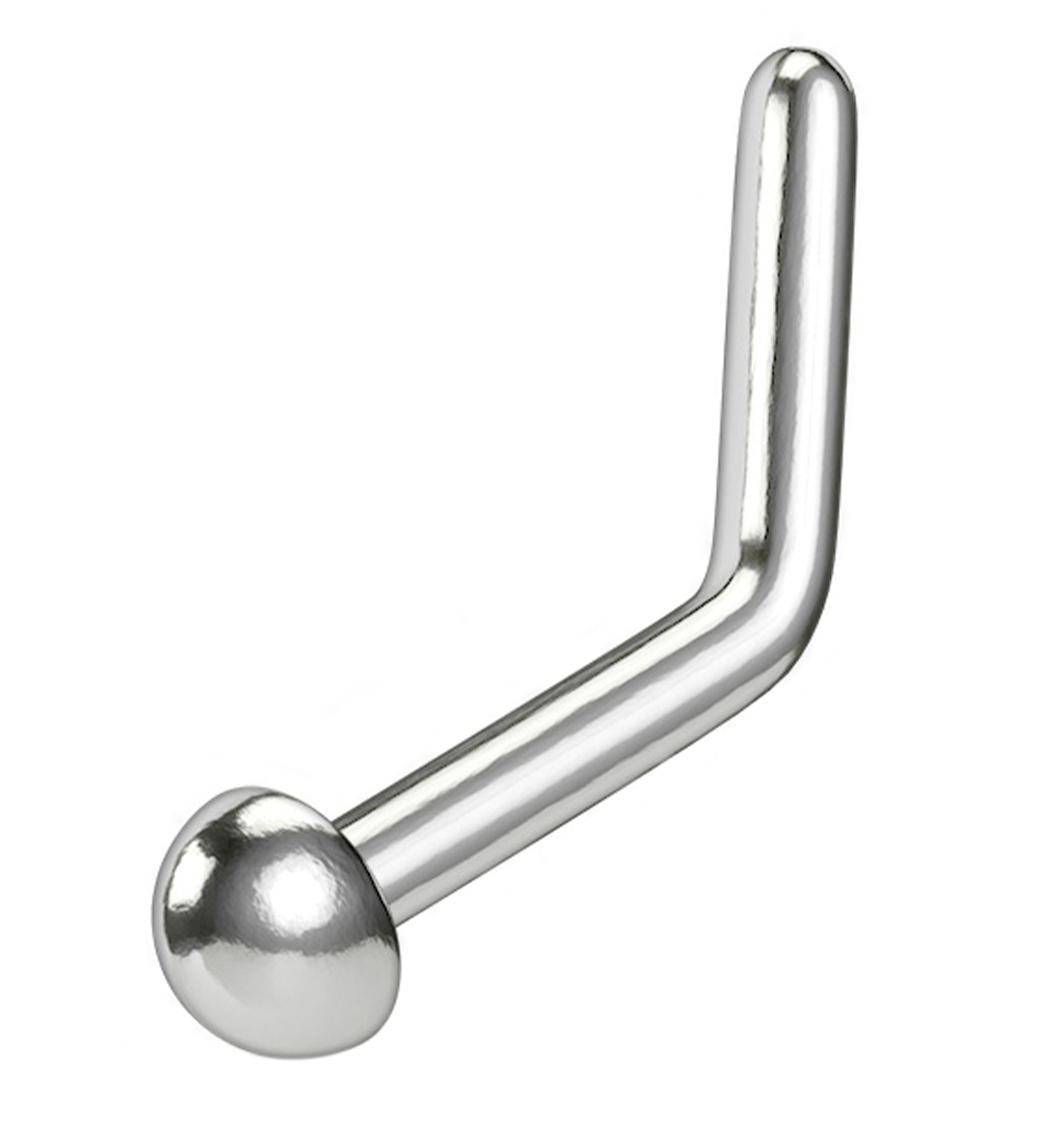 Dome Top L Bend Titanium Nose Ring
