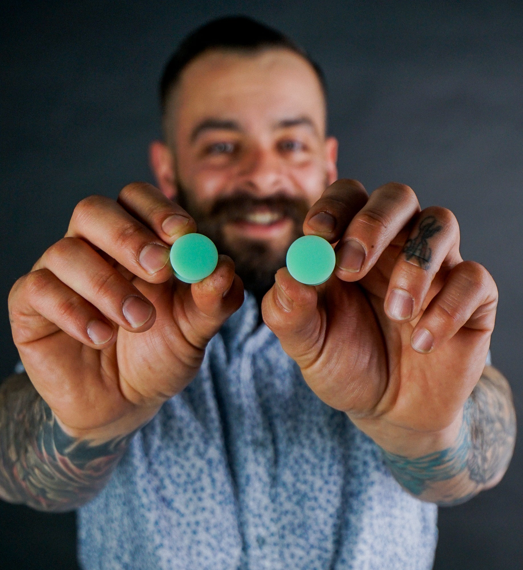 Double Flare Matte Mint Green Silicone Plugs