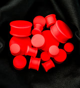 Double Flare Matte Red Silicone Plugs